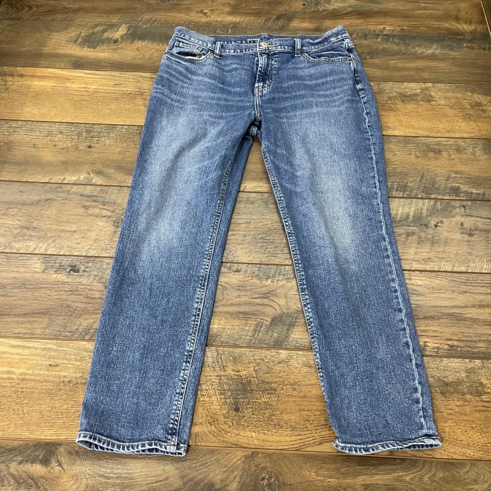Old Navy Mid Rise Boyfriend Jeans Womens 10 Blue Medium Wash Stretch Denim